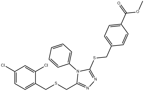 METHYL 4-([(5-([(2,4-DICHLOROBENZYL)SULFANYL]METHYL)-4-PHENYL-4H-1,2,4-TRIAZOL-3-YL)SULFANYL]METHYL)BENZENECARBOXYLATE 结构式