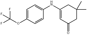 5,5-DIMETHYL-3-((4-(TRIFLUOROMETHOXY)PHENYL)AMINO)CYCLOHEX-2-EN-1-ONE 结构式