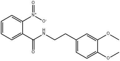 N-(3,4-二甲氧基苯乙基)-2-硝基苯甲酰胺 结构式