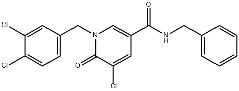 N-BENZYL-5-CHLORO-1-(3,4-DICHLOROBENZYL)-6-OXO-1,6-DIHYDRO-3-PYRIDINECARBOXAMIDE 结构式