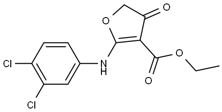 Ethyl 2-((3,4-dichlorophenyl)amino)-5-oxo-3-oxolenecarboxylate 结构式