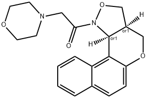 1-[3A,11C-DIHYDRO-3H-BENZO[5,6]CHROMENO[4,3-C]ISOXAZOL-1(4H)-YL]-2-MORPHOLINO-1-ETHANONE 结构式