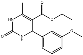 4-(3-甲氧基-苯基)-6-甲基-2-氧代-1,2,3,4-四氢-嘧啶-5-羧酸乙酯 结构式