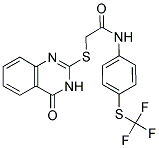 2-(4-OXO(3-HYDROQUINAZOLIN-2-YLTHIO))-N-(4-(TRIFLUOROMETHYLTHIO)PHENYL)ETHANAMIDE 结构式
