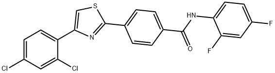 4-[4-(2,4-DICHLOROPHENYL)-1,3-THIAZOL-2-YL]-N-(2,4-DIFLUOROPHENYL)BENZENECARBOXAMIDE 结构式