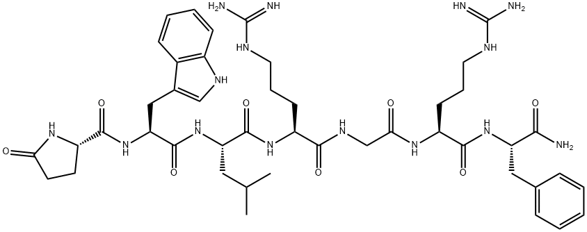 PYR-TRP-LEU-ARG-GLY-ARG-PHE-NH2 · HCL 结构式