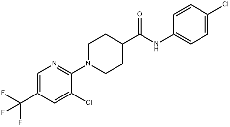 N-(4-CHLOROPHENYL)-1-[3-CHLORO-5-(TRIFLUOROMETHYL)-2-PYRIDINYL]-4-PIPERIDINECARBOXAMIDE 结构式