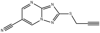 2-(2-PROPYNYLSULFANYL)[1,2,4]TRIAZOLO[1,5-A]PYRIMIDINE-6-CARBONITRILE 结构式