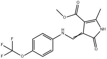 METHYL 2-METHYL-5-OXO-4-([4-(TRIFLUOROMETHOXY)ANILINO]METHYLENE)-4,5-DIHYDRO-1H-PYRROLE-3-CARBOXYLATE 结构式