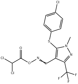 5-[(4-CHLOROPHENYL)SULFANYL]-4-(([(2,2-DICHLOROACETYL)OXY]IMINO)METHYL)-1-METHYL-3-(TRIFLUOROMETHYL)-1H-PYRAZOLE 结构式