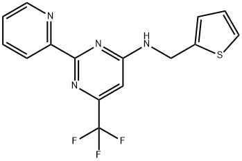 2-(吡啶-2-基)-N-(噻吩-2-基甲基)-6-(三氟甲基)嘧啶-4-胺 结构式