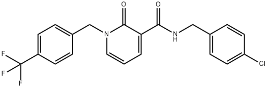 N-(4-CHLOROBENZYL)-2-OXO-1-[4-(TRIFLUOROMETHYL)BENZYL]-1,2-DIHYDRO-3-PYRIDINECARBOXAMIDE 结构式