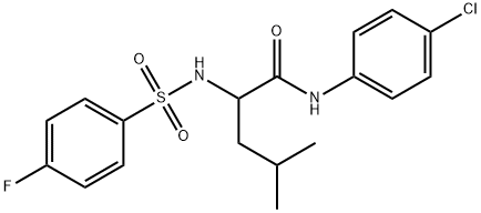 N-(4-CHLOROPHENYL)-2-([(4-FLUOROPHENYL)SULFONYL]AMINO)-4-METHYLPENTANAMIDE 结构式