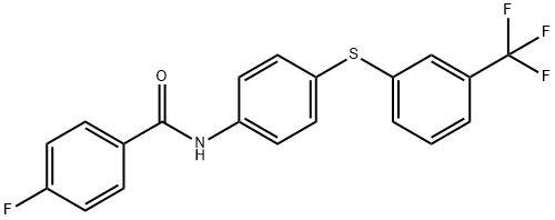 4-Fluoro-N-(4-([3-(trifluoromethyl)phenyl]sulfanyl)phenyl)benzenecarboxamide 结构式