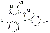 2,4-DICHLOROPHENYL 3-CHLORO-5-(2-CHLOROPHENYL)ISOTHIAZOLE-4-CARBOXYLATE 结构式