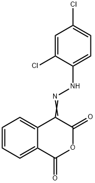 1H-ISOCHROMENE-1,3,4-TRIONE 4-[N-(2,4-DICHLOROPHENYL)HYDRAZONE] 结构式