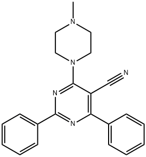 4-(4-Methylpiperazino)-2,6-diphenyl-5-pyrimidinecarbonitrile 结构式
