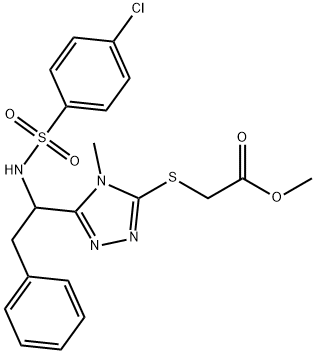 METHYL 2-([5-(1-([(4-CHLOROPHENYL)SULFONYL]AMINO)-2-PHENYLETHYL)-4-METHYL-4H-1,2,4-TRIAZOL-3-YL]SULFANYL)ACETATE 结构式