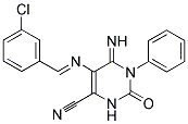 5-(1-AZA-2-(3-CHLOROPHENYL)VINYL)-4-IMINO-2-OXO-3-PHENYL-1H-1,3-DIAZINE-6-CARBONITRILE 结构式