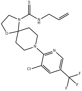 N-ALLYL-8-[3-CHLORO-5-(TRIFLUOROMETHYL)-2-PYRIDINYL]-1-OXA-4,8-DIAZASPIRO[4.5]DECANE-4-CARBOTHIOAMIDE 结构式