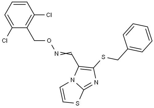 6-(Benzylsulfanyl)imidazo[2,1-b][1,3]thiazole-5-carbaldehyde O-(2,6-dichlorobenzyl)oxime 结构式