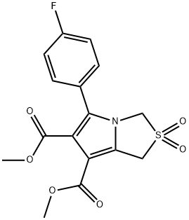 DIMETHYL 5-(4-FLUOROPHENYL)-2,2-DIOXO-2,3-DIHYDRO-1H-2LAMBDA6-PYRROLO[1,2-C][1,3]THIAZOLE-6,7-DICARBOXYLATE 结构式