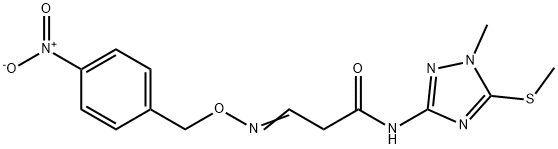 N-[1-METHYL-5-(METHYLSULFANYL)-1H-1,2,4-TRIAZOL-3-YL]-3-([(4-NITROBENZYL)OXY]IMINO)PROPANAMIDE 结构式