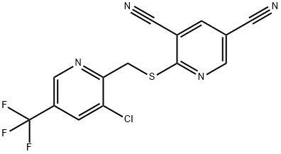 2-(([3-Chloro-5-(trifluoromethyl)-2-pyridinyl]methyl)sulfanyl)-3,5-pyridinedicarbonitrile 结构式