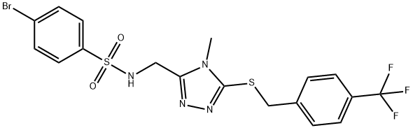 4-BROMO-N-[(4-METHYL-5-([4-(TRIFLUOROMETHYL)BENZYL]SULFANYL)-4H-1,2,4-TRIAZOL-3-YL)METHYL]BENZENESULFONAMIDE 结构式