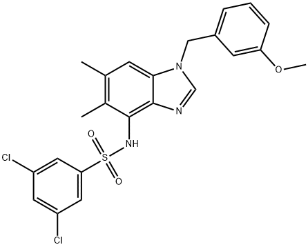 3,5-DICHLORO-N-[1-(3-METHOXYBENZYL)-5,6-DIMETHYL-1H-1,3-BENZIMIDAZOL-4-YL]BENZENESULFONAMIDE 结构式