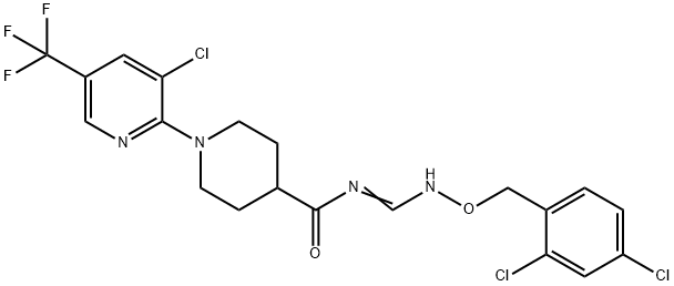 1-[3-CHLORO-5-(TRIFLUOROMETHYL)-2-PYRIDINYL]-N-(([(2,4-DICHLOROBENZYL)OXY]IMINO)METHYL)-4-PIPERIDINECARBOXAMIDE 结构式