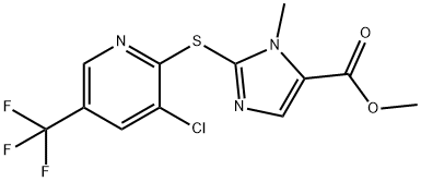 Methyl 2-([3-chloro-5-(trifluoromethyl)-2-pyridinyl]sulfanyl)-1-methyl-1H-imidazole-5-carboxylate 结构式