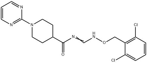N-(([(2,6-DICHLOROBENZYL)OXY]IMINO)METHYL)-1-(2-PYRIMIDINYL)-4-PIPERIDINECARBOXAMIDE 结构式