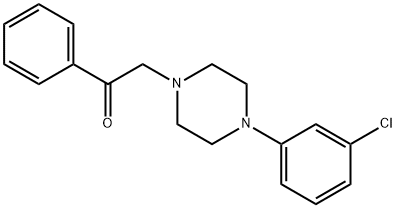 2-[4-(3-CHLOROPHENYL)PIPERAZINO]-1-PHENYL-1-ETHANONE 结构式