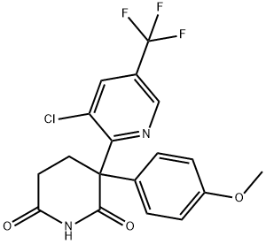 3-[3-CHLORO-5-(TRIFLUOROMETHYL)-2-PYRIDINYL]-3-(4-METHOXYPHENYL)DIHYDRO-2,6(1H,3H)-PYRIDINEDIONE 结构式