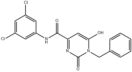 1-BENZYL-N-(3,5-DICHLOROPHENYL)-6-HYDROXY-2-OXO-1,2-DIHYDRO-4-PYRIMIDINECARBOXAMIDE 结构式