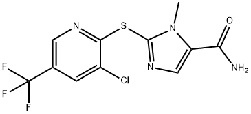 2-([3-CHLORO-5-(TRIFLUOROMETHYL)-2-PYRIDINYL]SULFANYL)-1-METHYL-1H-IMIDAZOLE-5-CARBOXAMIDE 结构式