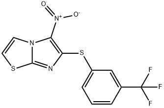 5-NITRO-6-([3-(TRIFLUOROMETHYL)PHENYL]SULFANYL)IMIDAZO[2,1-B][1,3]THIAZOLE 结构式