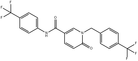 6-Oxo-1-[4-(trifluoromethyl)benzyl]-N-[4-(trifluoromethyl)phenyl]-1,6-dihydro-3-pyridinecarboxamide 结构式