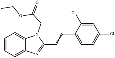 ETHYL 2-[2-(2,4-DICHLOROSTYRYL)-1H-1,3-BENZIMIDAZOL-1-YL]ACETATE 结构式