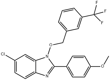 4-(6-Chloro-1-([3-(trifluoromethyl)benzyl]oxy)-1H-1,3-benzimidazol-2-yl)phenyl methyl ether 结构式