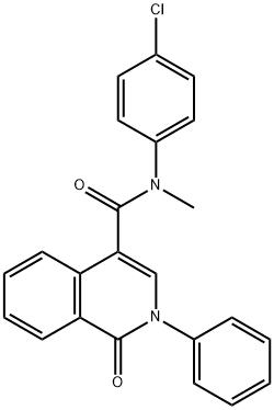 N-(4-CHLOROPHENYL)-N-METHYL-1-OXO-2-PHENYL-1,2-DIHYDRO-4-ISOQUINOLINECARBOXAMIDE 结构式