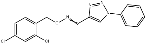 1-PHENYL-1H-1,2,3-TRIAZOLE-4-CARBALDEHYDE O-(2,4-DICHLOROBENZYL)OXIME 结构式