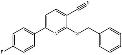 2-(BENZYLSULFANYL)-6-(4-FLUOROPHENYL)NICOTINONITRILE 结构式