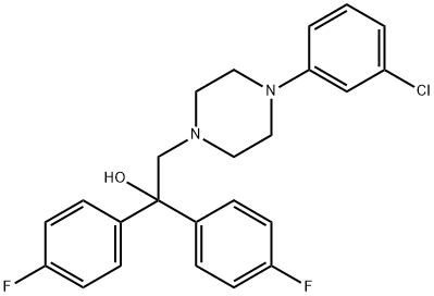 2-[4-(3-CHLOROPHENYL)PIPERAZINO]-1,1-BIS(4-FLUOROPHENYL)-1-ETHANOL 结构式