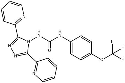 N-[3,5-DI(2-PYRIDINYL)-4H-1,2,4-TRIAZOL-4-YL]-N'-[4-(TRIFLUOROMETHOXY)PHENYL]UREA 结构式