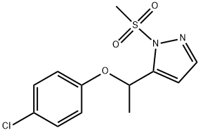 4-CHLOROPHENYL 1-[1-(METHYLSULFONYL)-1H-PYRAZOL-5-YL]ETHYL ETHER 结构式