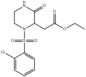 ETHYL 2-(1-[(2-CHLOROPHENYL)SULFONYL]-3-OXO-2-PIPERAZINYL)ACETATE 结构式