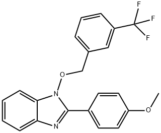 2-(4-METHOXYPHENYL)-1-([3-(TRIFLUOROMETHYL)BENZYL]OXY)-1H-1,3-BENZIMIDAZOLE 结构式