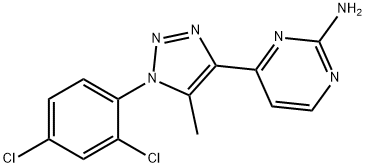 4-(1-(2,4-二氯苯基)-5-甲基-1H-1,2,3-三唑-4-基)嘧啶-2-胺 结构式